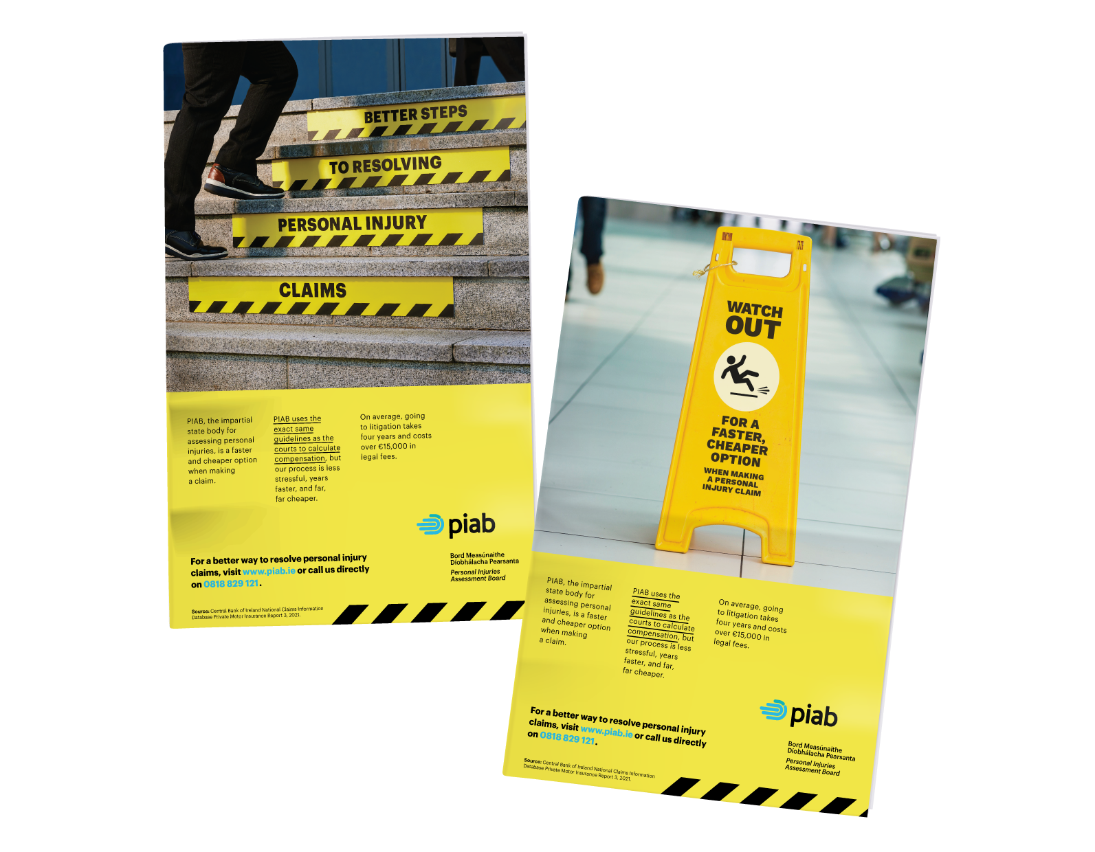 A pair of the print ads