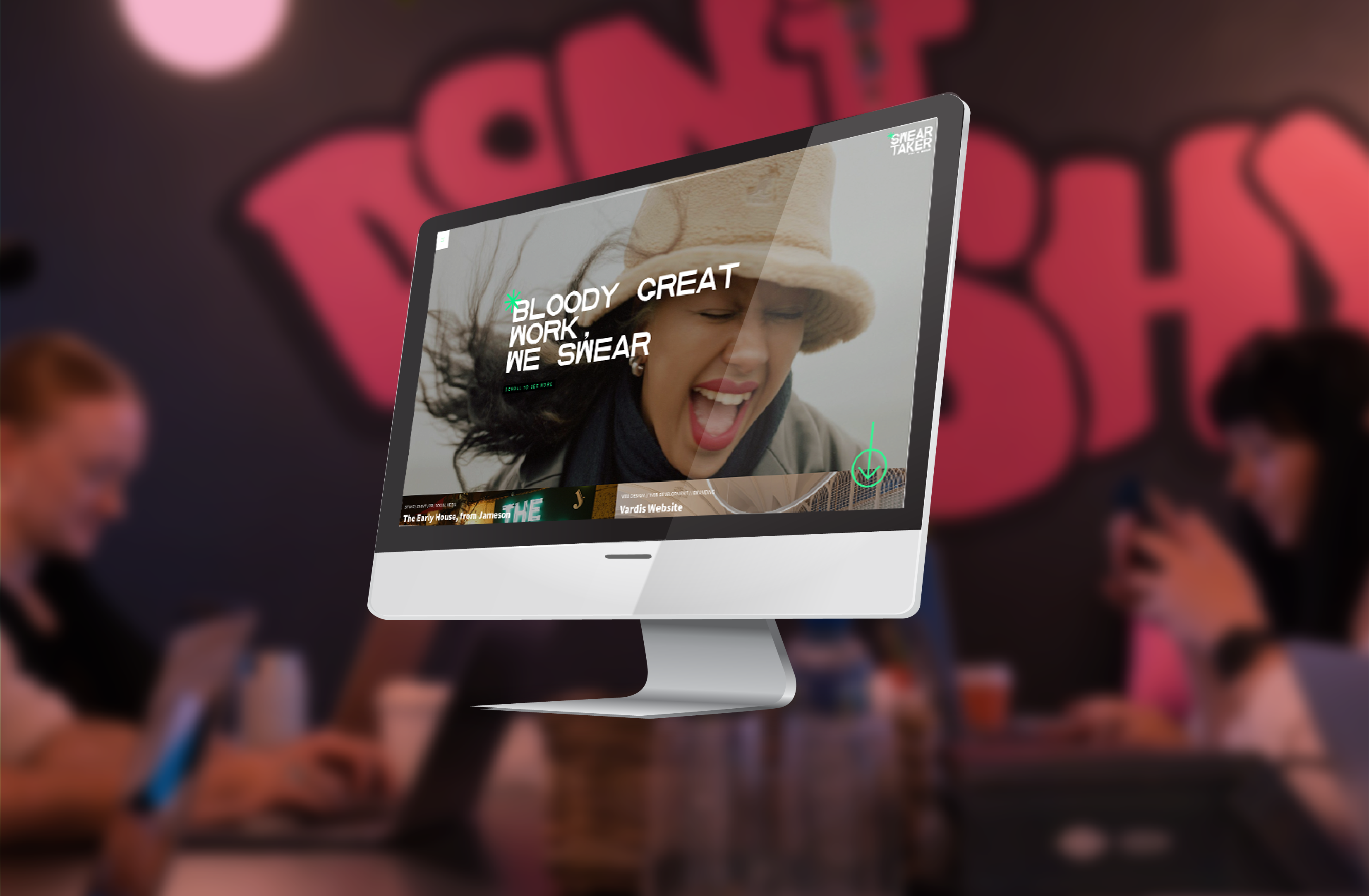 A screen showing Sweartaker's homepage